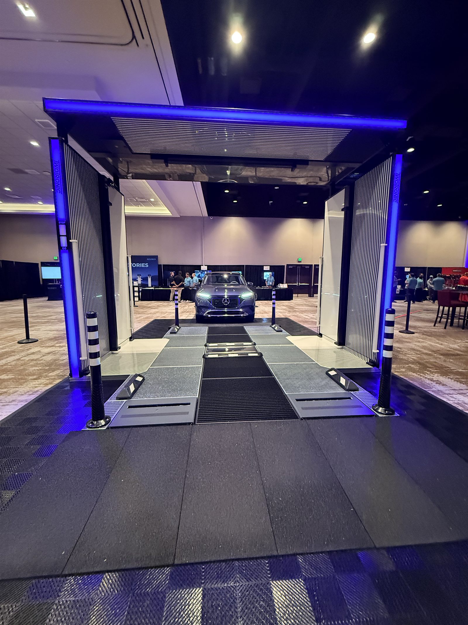 Looking through the latest-generation scanning gate on the floor at a national dealer technical event